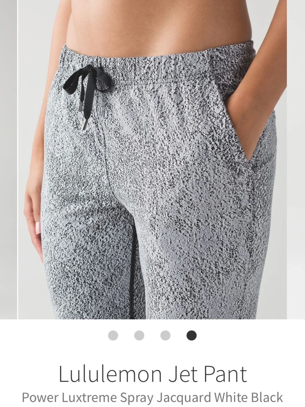 lululemon athletica Jet Pant Power Luxtreme Spray Jacquard White Black